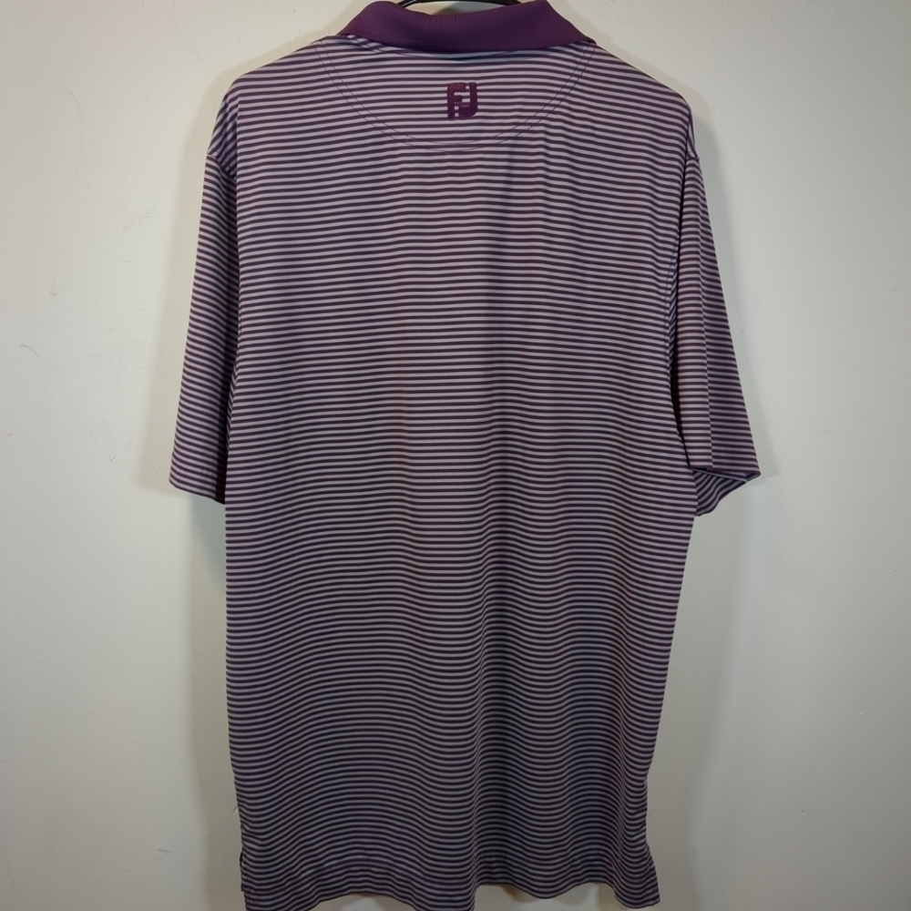 FootJoy Men's Purple /Gray Striped Polo/Golf Shirt , Size M - Picture 3 of 7